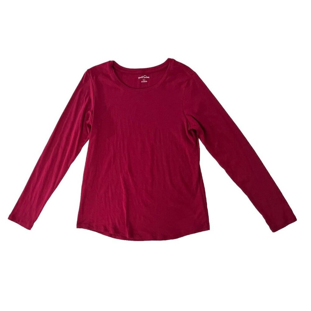 Eddie Bauer Women's Size L Raspberry Magenta Pink Long Sleeve Cotton / Modal